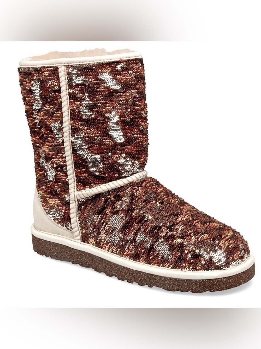 UGG Sequined short Cozy Boot - Copper Sparkle